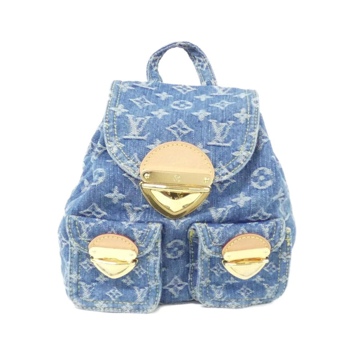 Louis Vuitton Monogram Denim Gold Monogram Denim Backpack (Pre-Owned)