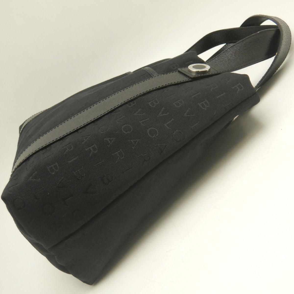 Bvlgari Black Canvas Leather Tote Bag (Pre-Owned)