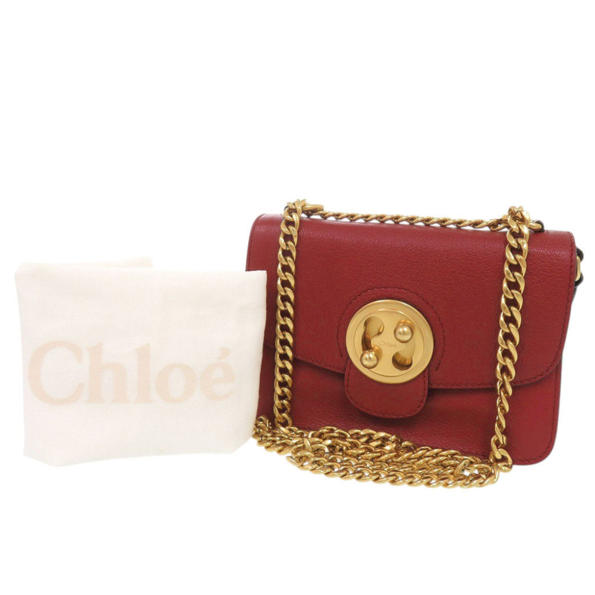 Chloé Red Color Leather Shoulder Bag (Pre-Owned)