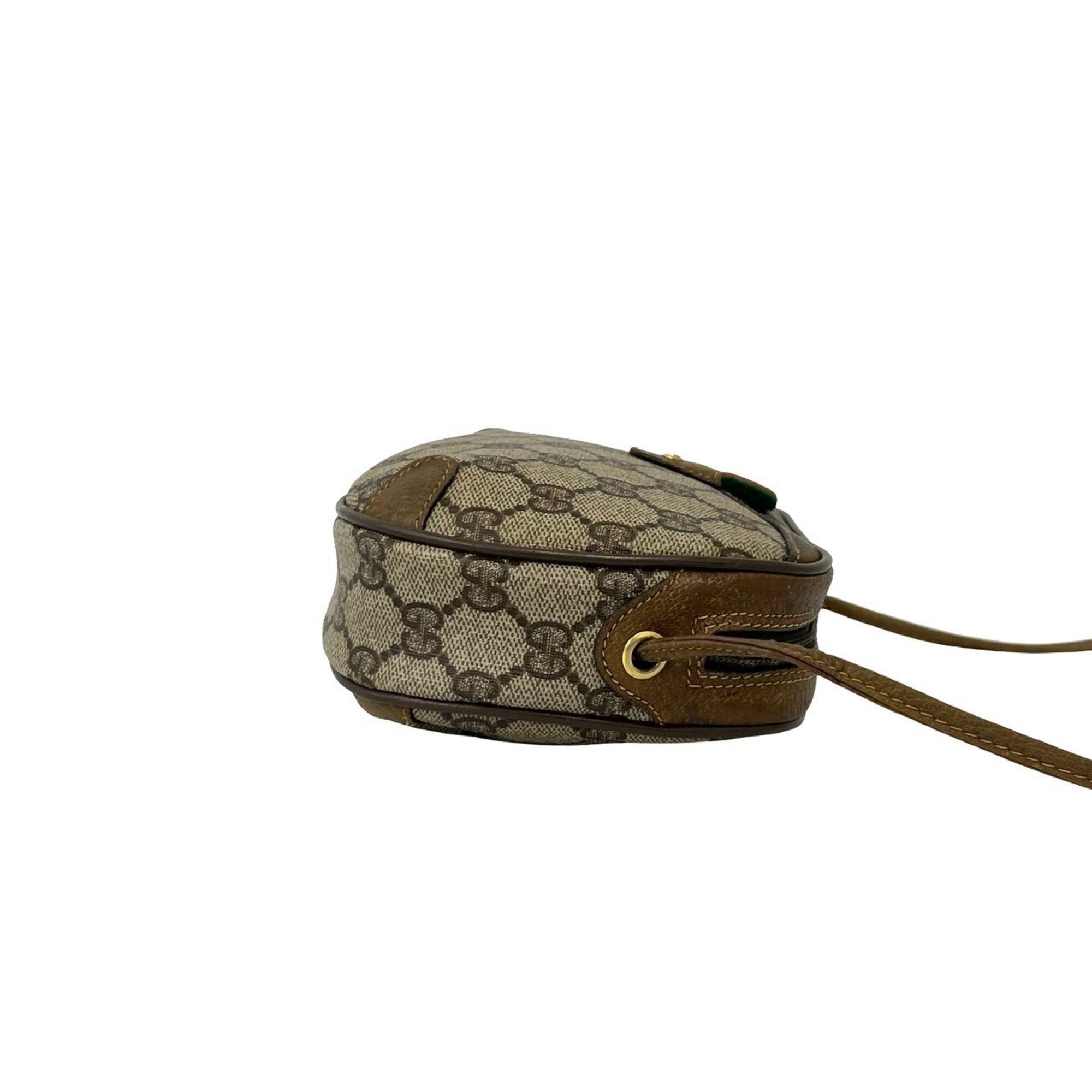 Gucci Brown Green Red Color Leather Pvc Pochette Shoulder Bag (Pre-Owned)