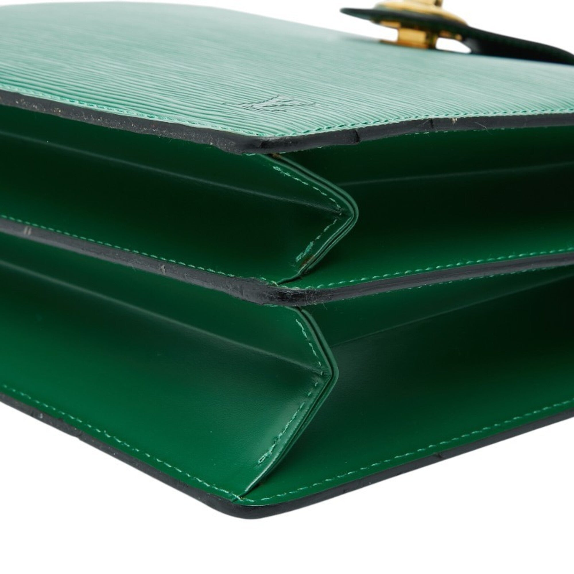 Louis Vuitton Borneo Green Leather Shoulder Bag (Pre-Owned)
