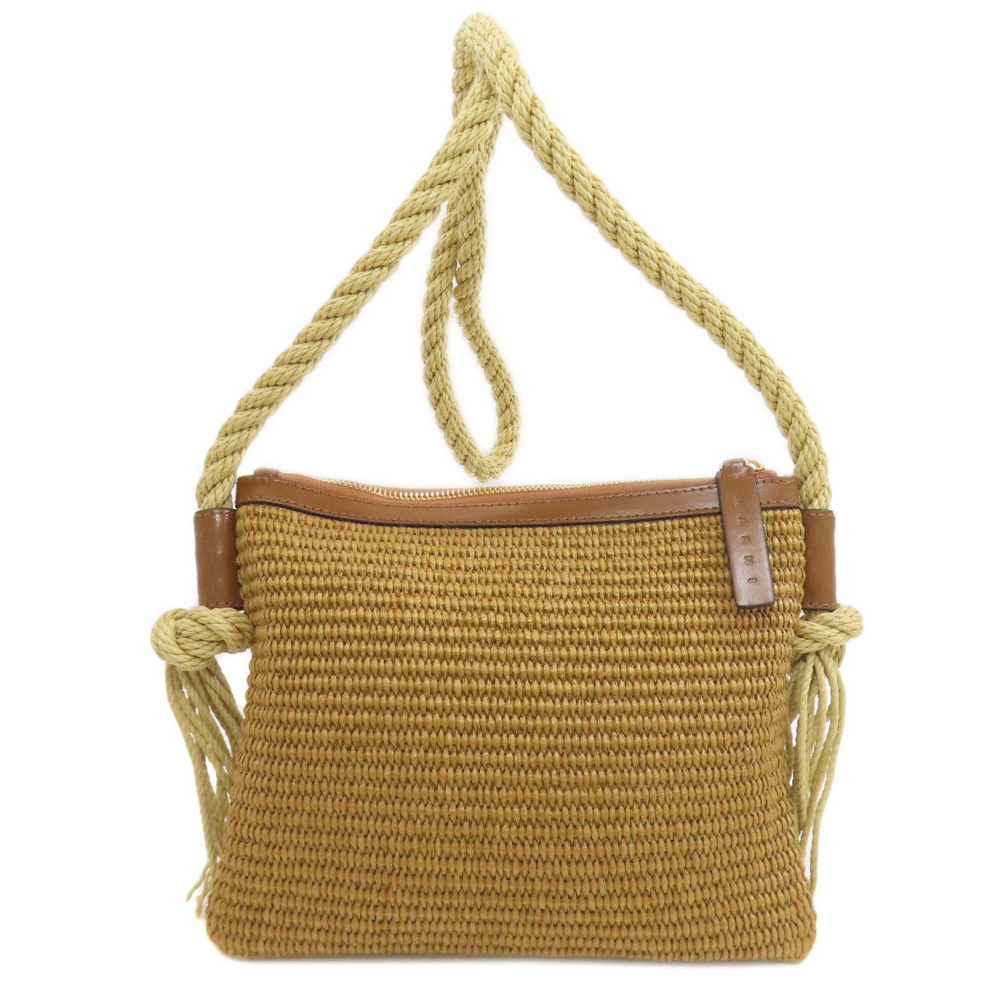 Marni Brown Raffia Shoulder Bag (Pre-Owned)
