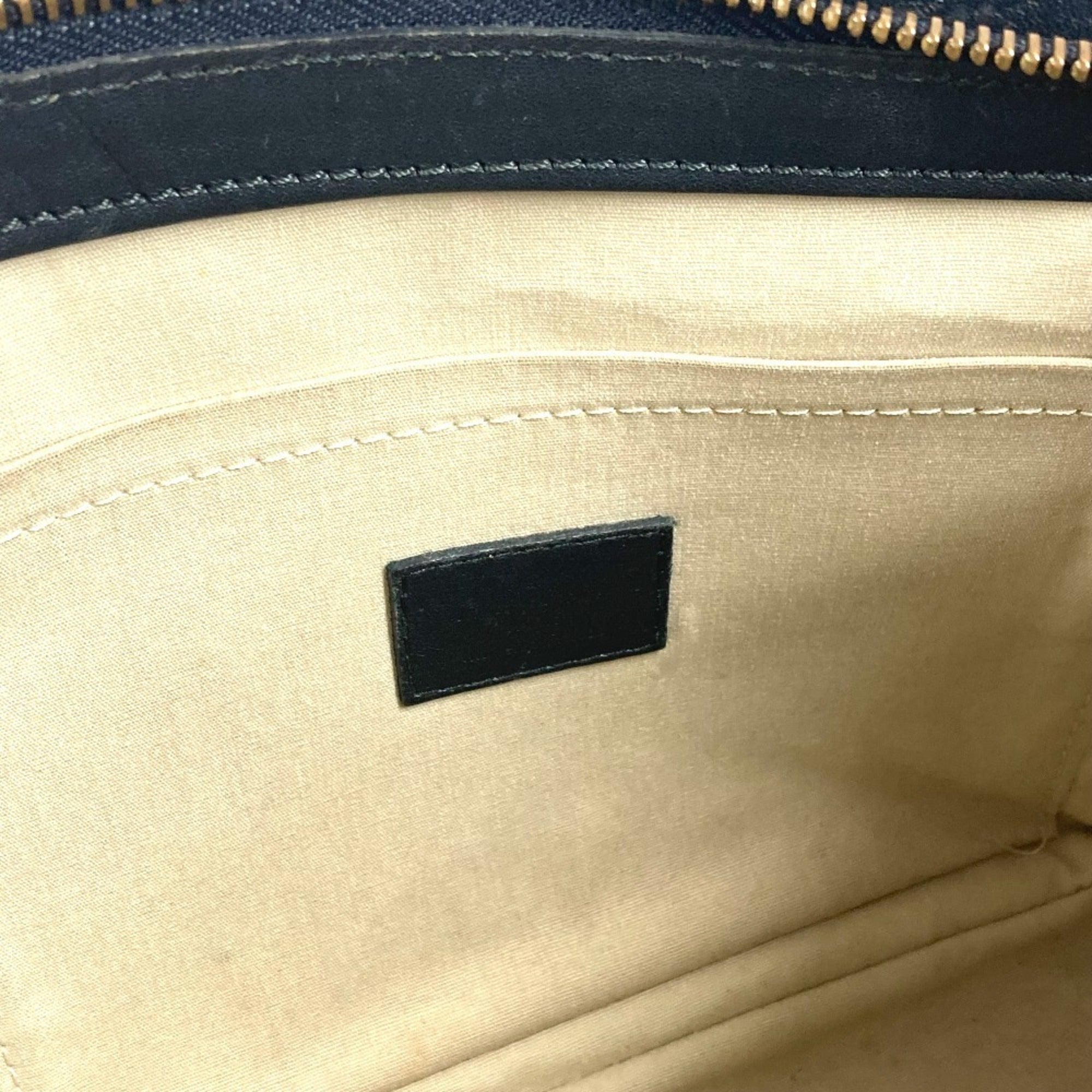 Louis Vuitton Navy Monogram Mini Canvas Leather Handbag Shoulder Bag Tote Bag (Pre-Owned)