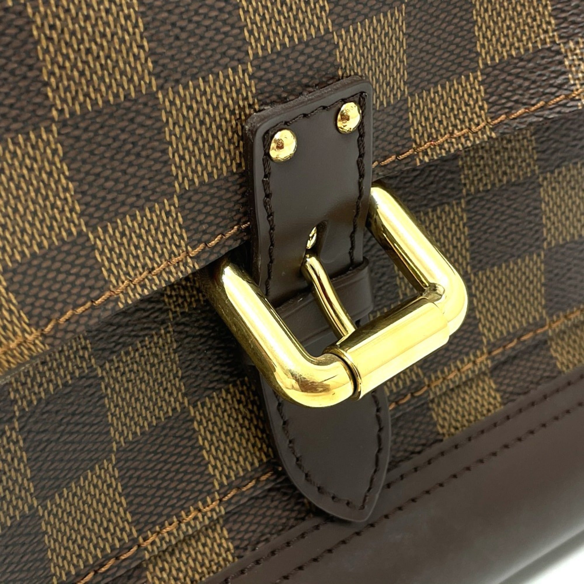 Louis Vuitton Damier Brown Ebene Damier Canvas Leather Handbag (Pre-Owned)