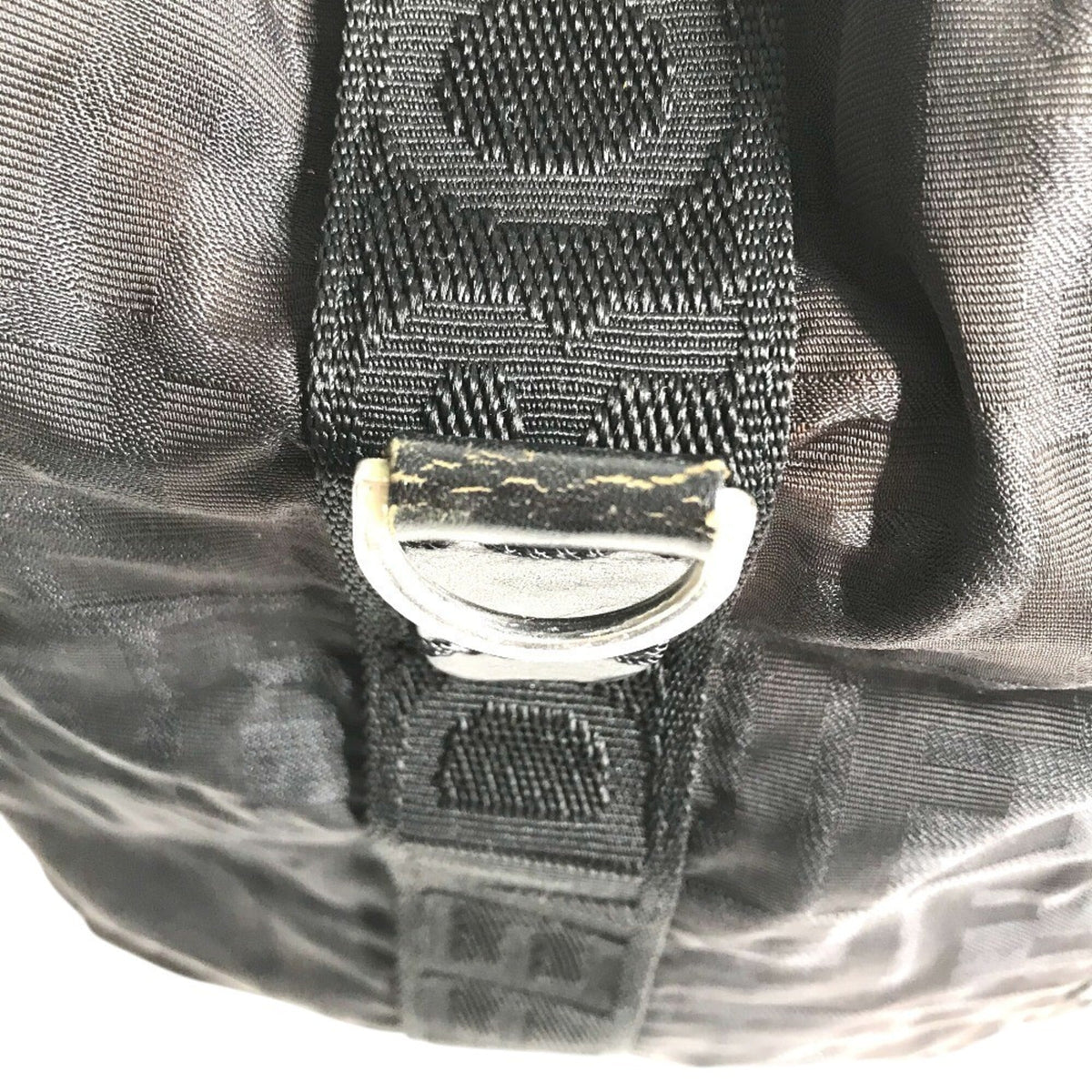 Fendi Zucca Black Nylon Boston Bag (Pre-Owned)
