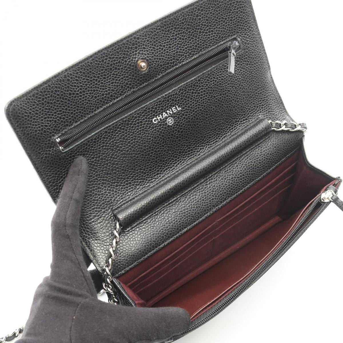 Chanel Black Grained Calfskin Handbag Shoulder Bag (Pre-Owned)
