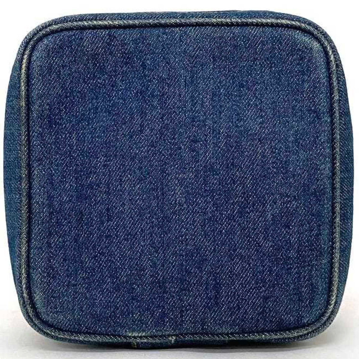 Chanel Denim Denim Leather Handbag Pouch Vanity Bag (Pre-Owned)