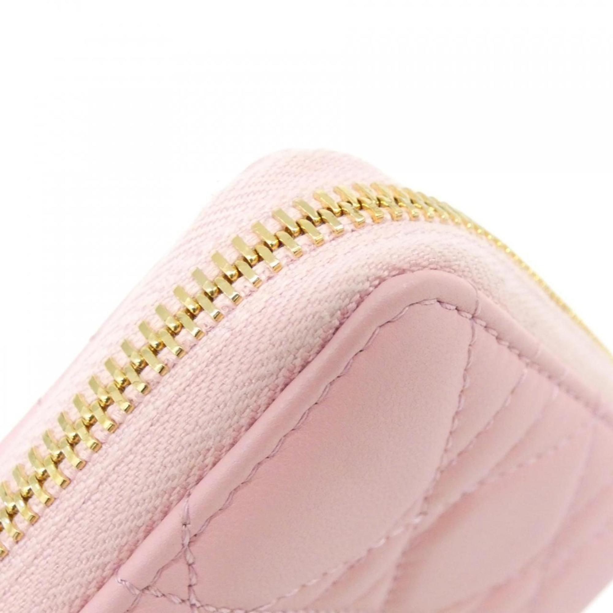 Christian Dior Lady Dior Pink Leather Coin Purse/Coin Case (Pre-Owned)