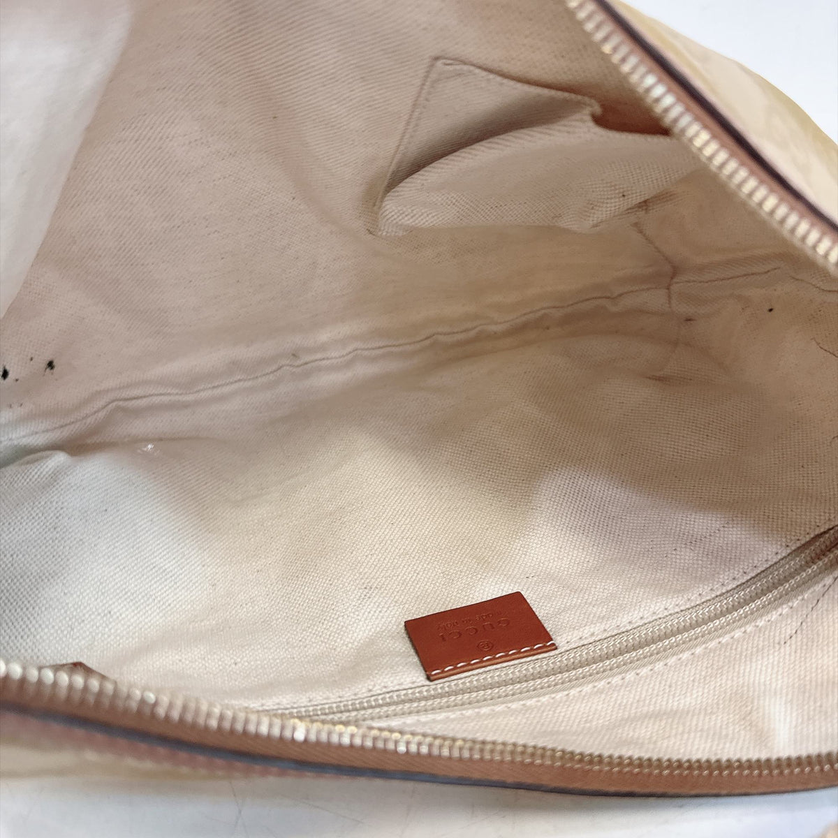 Gucci Beige Nylon Handbag Shoulder Bag (Pre-Owned)
