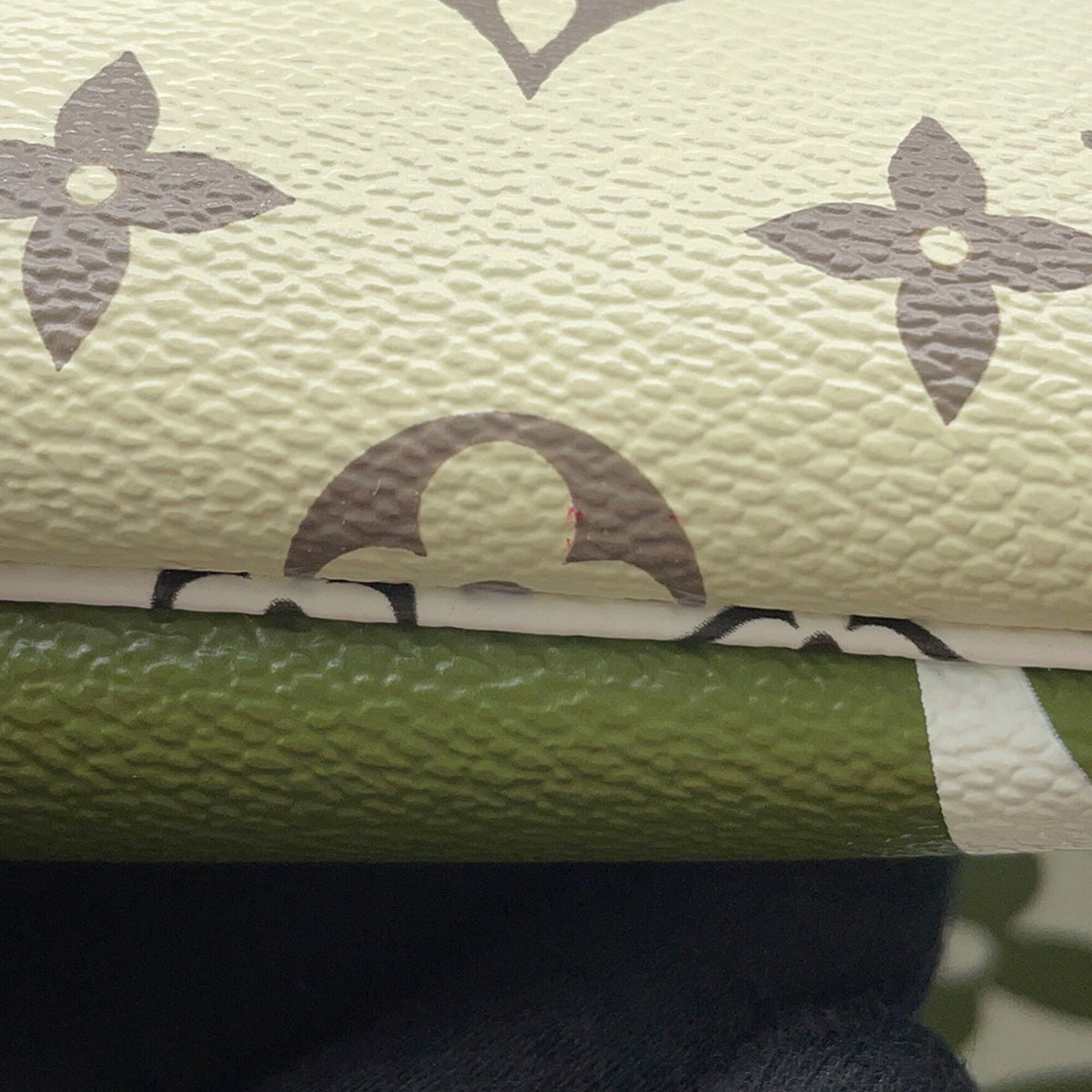 Louis Vuitton Beige Khaki Monogram White Monogram Handbag Pouch Tote Bag (Pre-Owned)