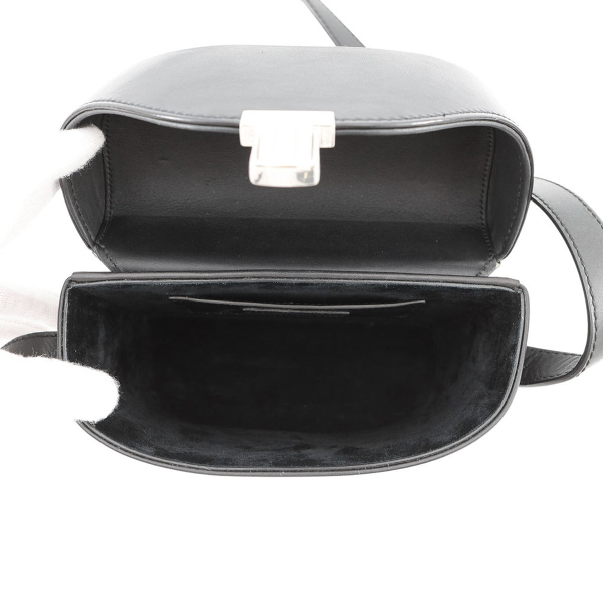 Yves Saint Laurent Black Leather Handbag Shoulder Bag (Pre-Owned)