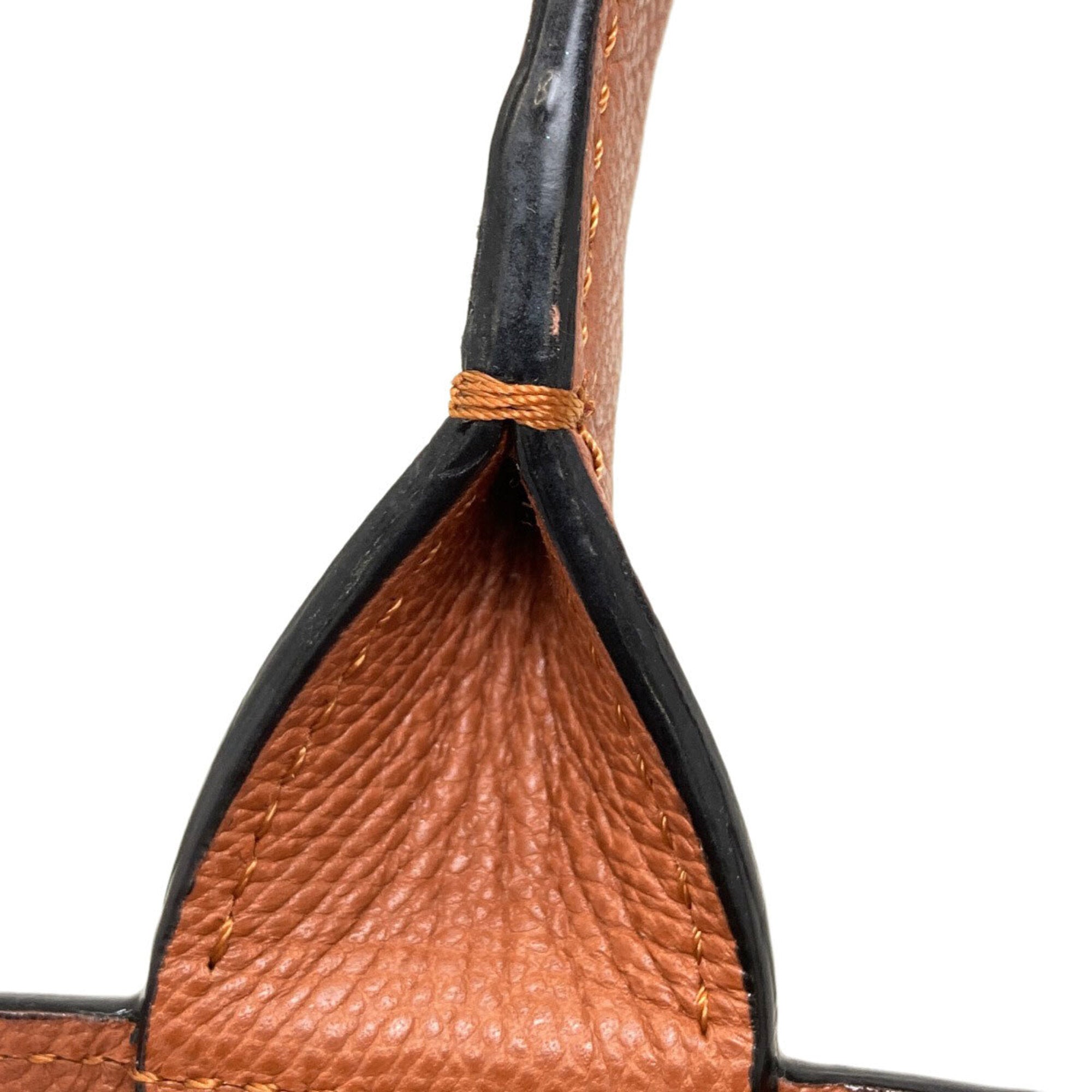 Valextra Brown Canvas Leather Shopping Bag Tote Bag (Pre-Owned)