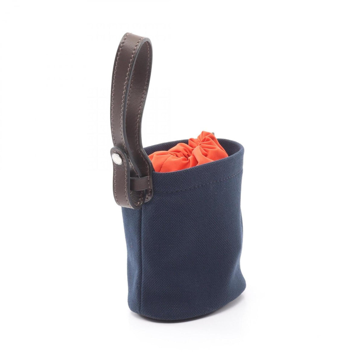 Hermes Navy Orange Canvas Handbag Pouch (Pre-Owned)