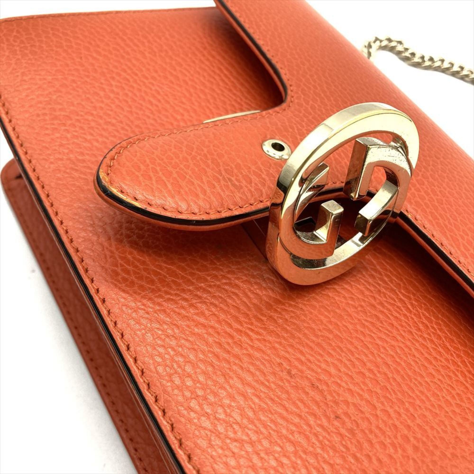 Gucci Orange Leather Shoulder Bag (Pre-Owned)