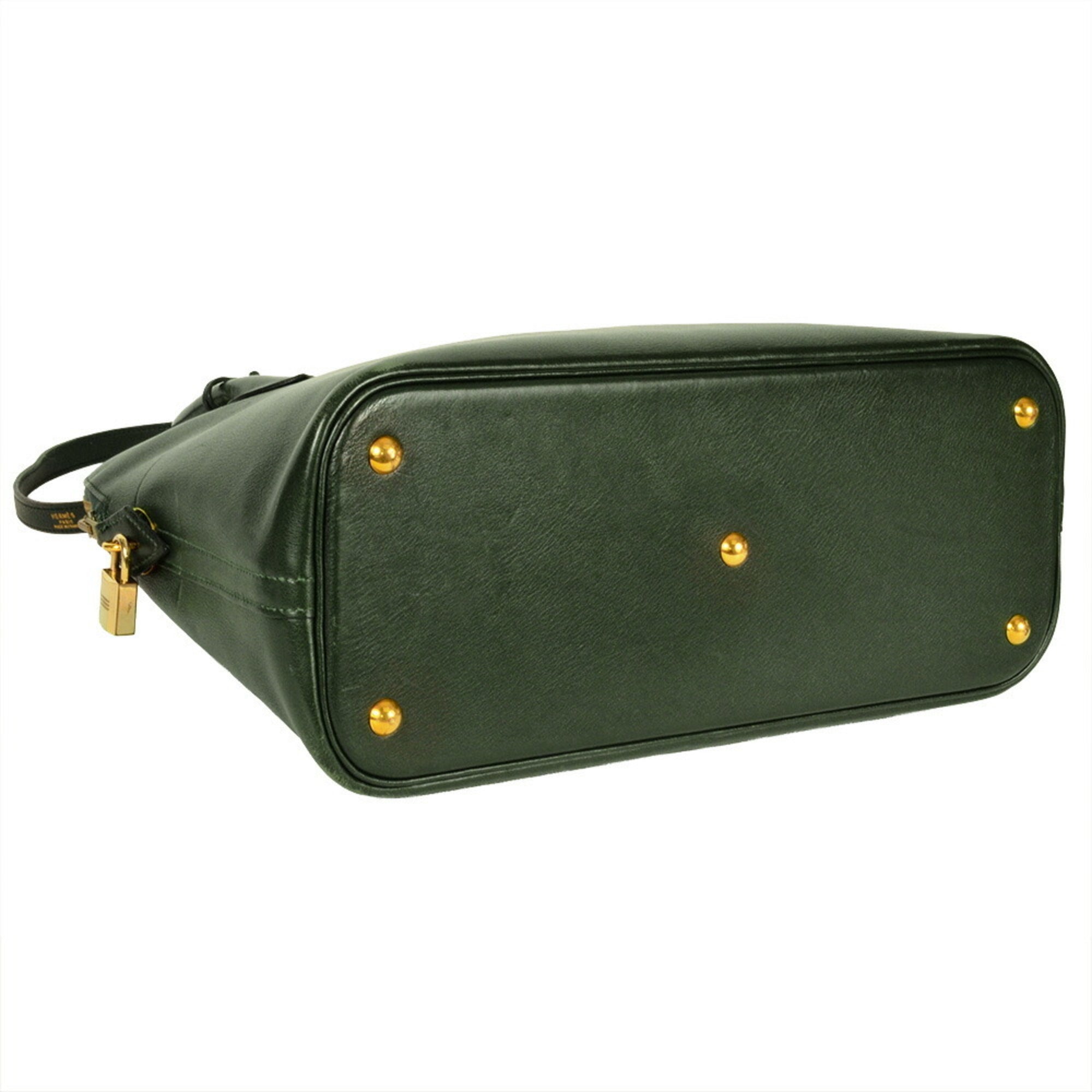 Hermes Bolide Green Ardennes Leather Handbag (Pre-Owned)