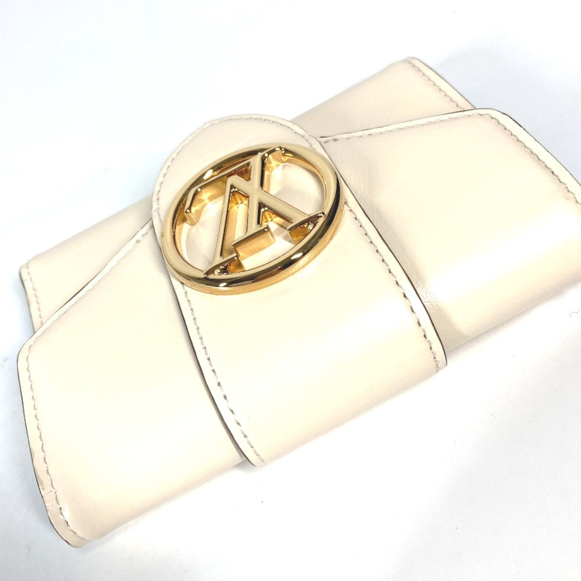 Louis Vuitton Beige Leather Wallet (Tri-Fold) (Pre-Owned)