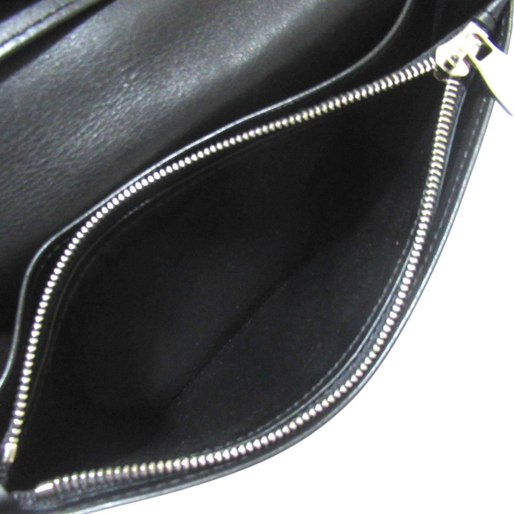 Louis Vuitton Black Leather Long Wallet (Bi-Fold) (Pre-Owned)