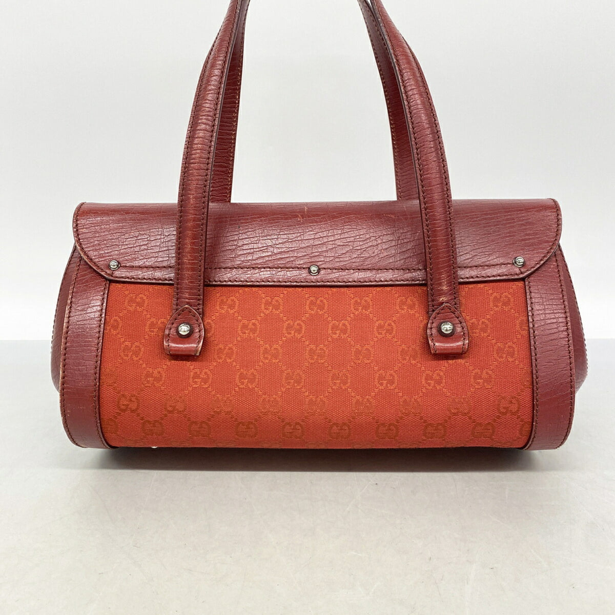 Gucci Red Color Canvas Handbag (Pre-Owned)