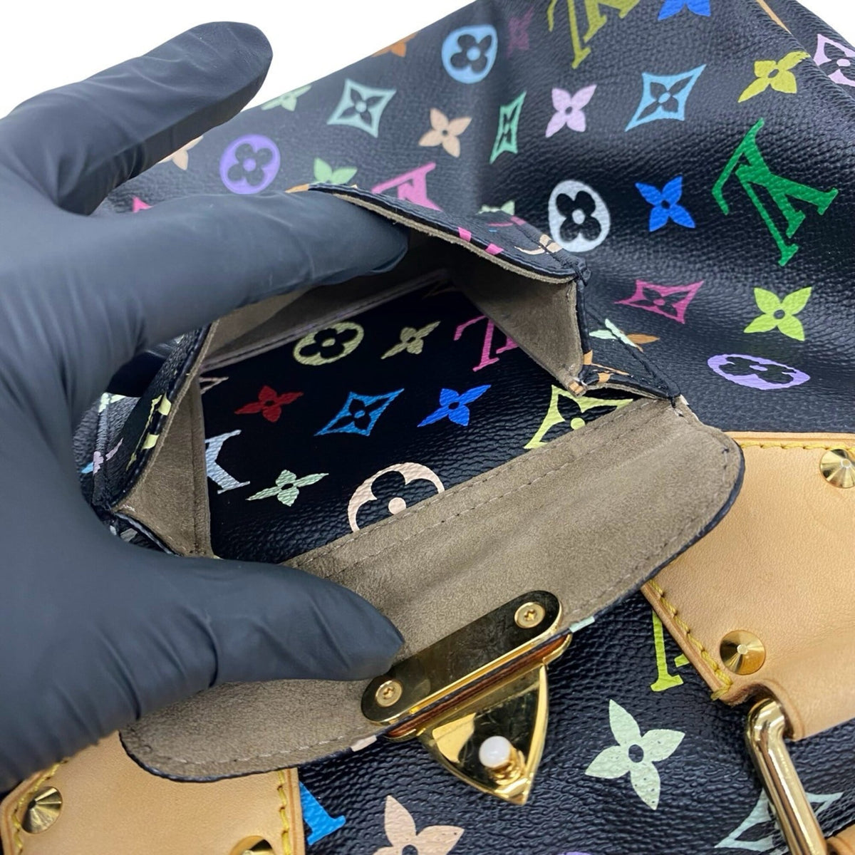 Louis Vuitton Black Leather Pvc Boston Bag Handbag (Pre-Owned)