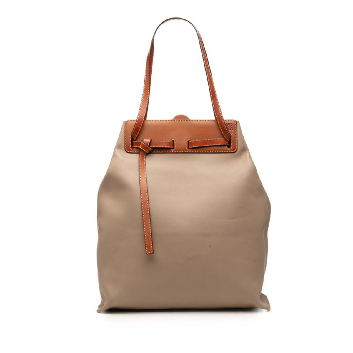 Loewe Beige Brown Leather Handbag Tote Bag (Pre-Owned)