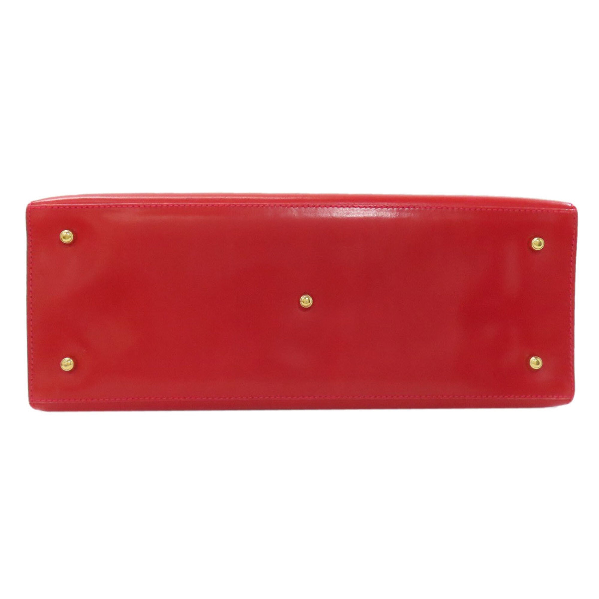 Gucci Red Color Leather Handbag (Pre-Owned)
