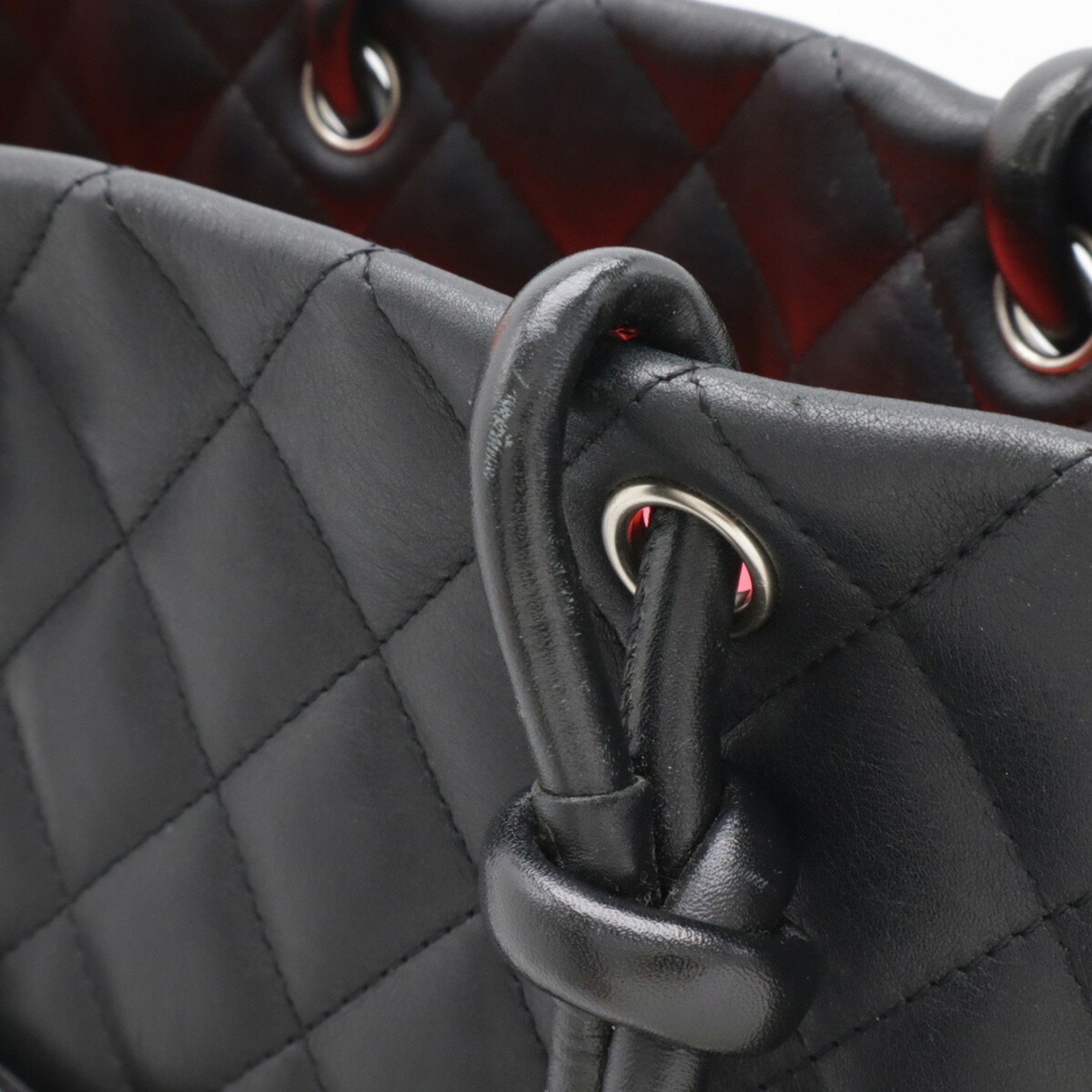 Chanel Black White Cambon Ligne Shoulder Bag Tote Bag (Pre-Owned)
