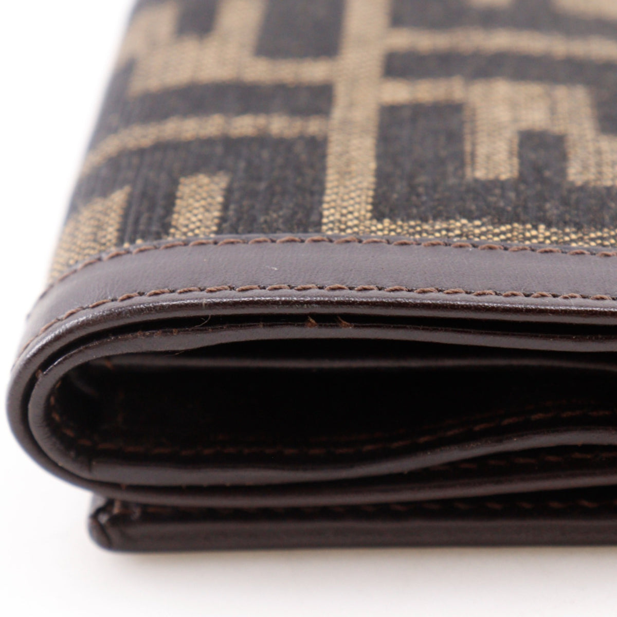 Fendi Zucca Brown Nylon Canvas Wallet (Tri-Fold) (Pre-Owned)