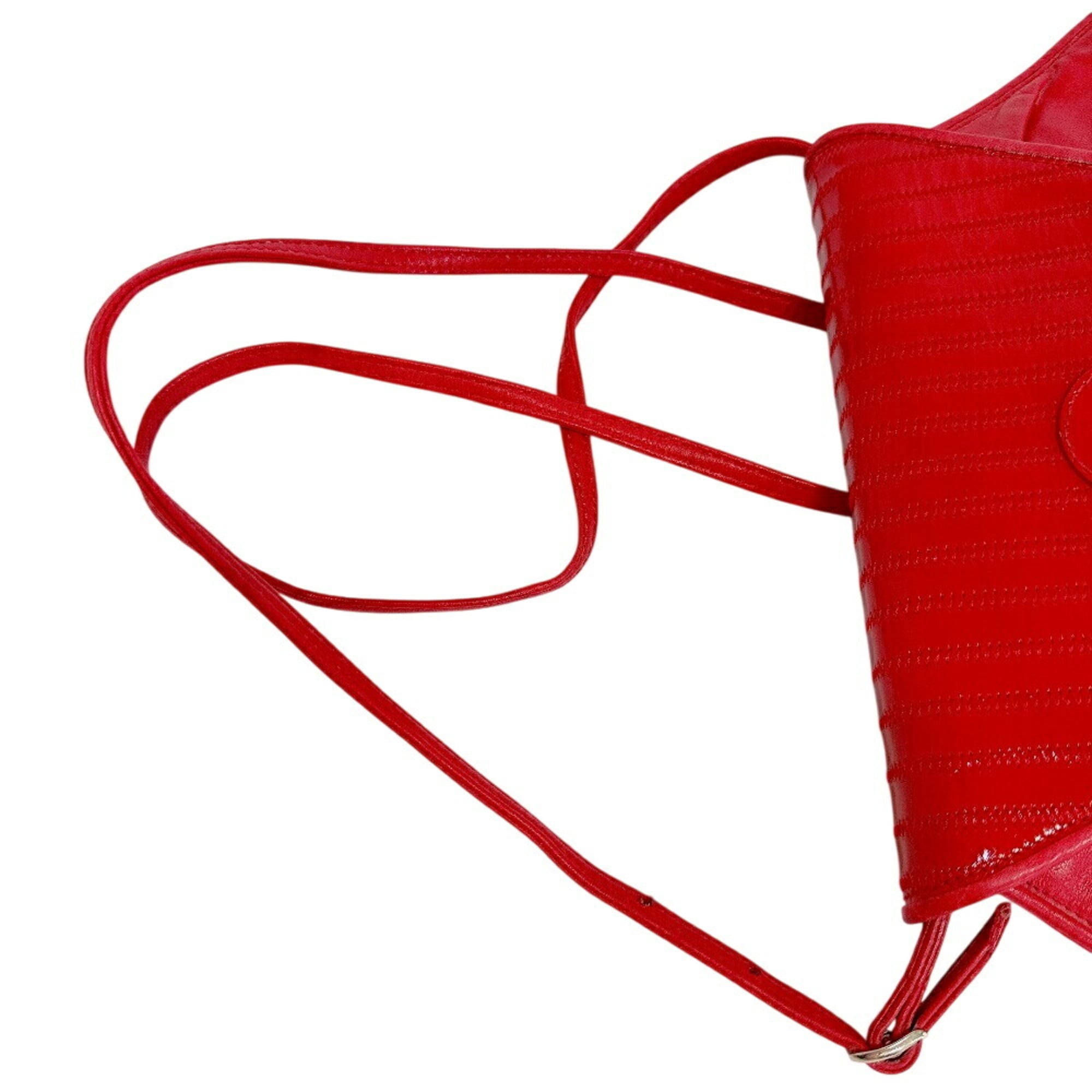 Fendi Red Color Leather Pochette Shoulder Bag (Pre-Owned)
