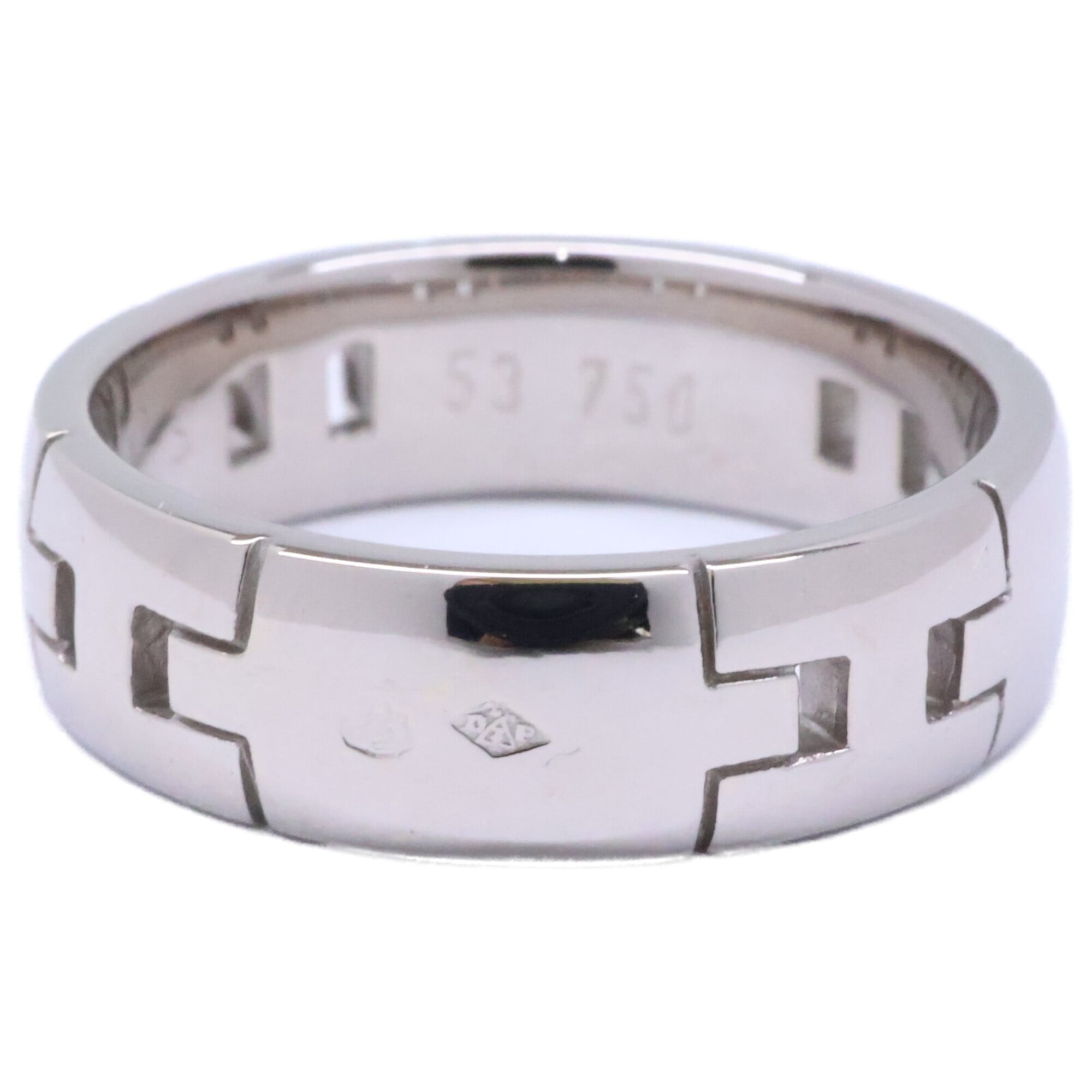 Hermes White White Gold (18K) Band Ring (Pre-Owned)