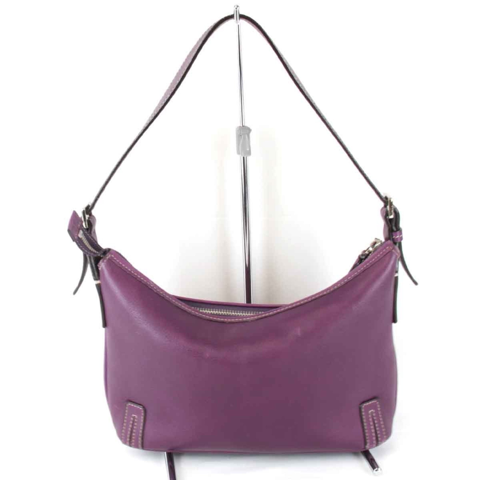 Burberry Purple Leather Shoulder Bag (Pre-Owned)