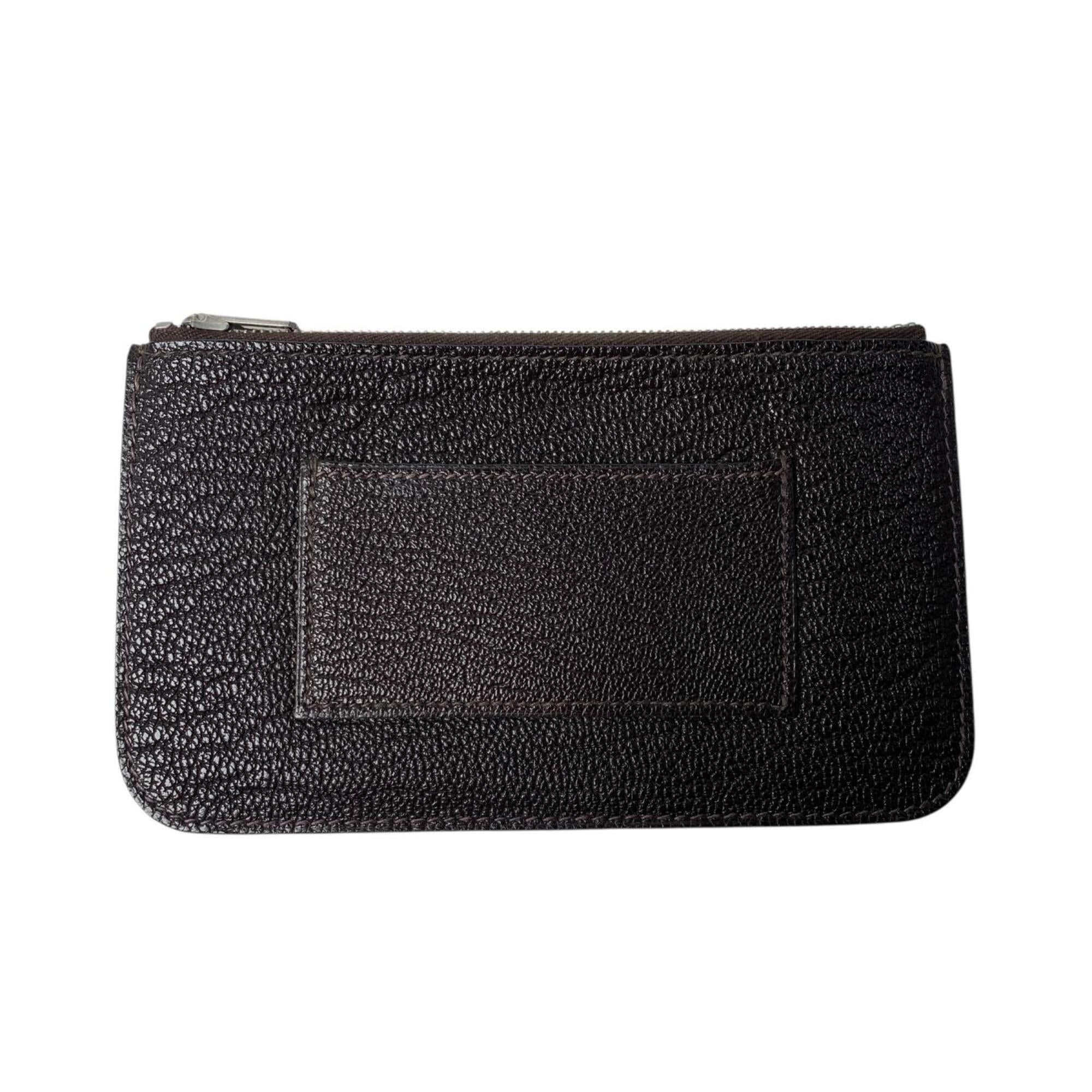 Hermes Dark Brown Leather Wallet (Bi-Fold) (Pre-Owned)