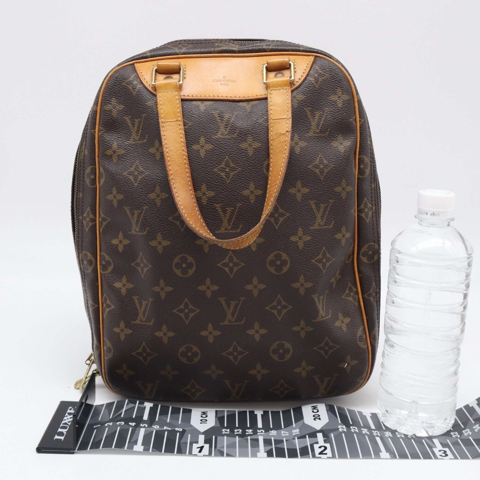 Louis Vuitton Beige Brown Monogram Coated Canvas Leather Handbag (Pre-Owned)