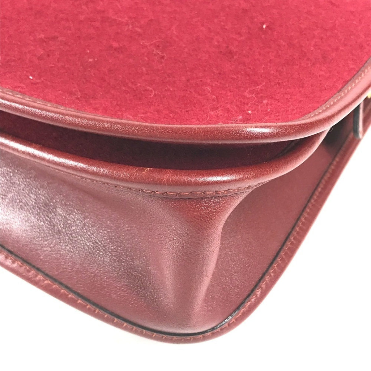 Hermes Red Color Felt Leather Shoulder Bag (Pre-Owned)