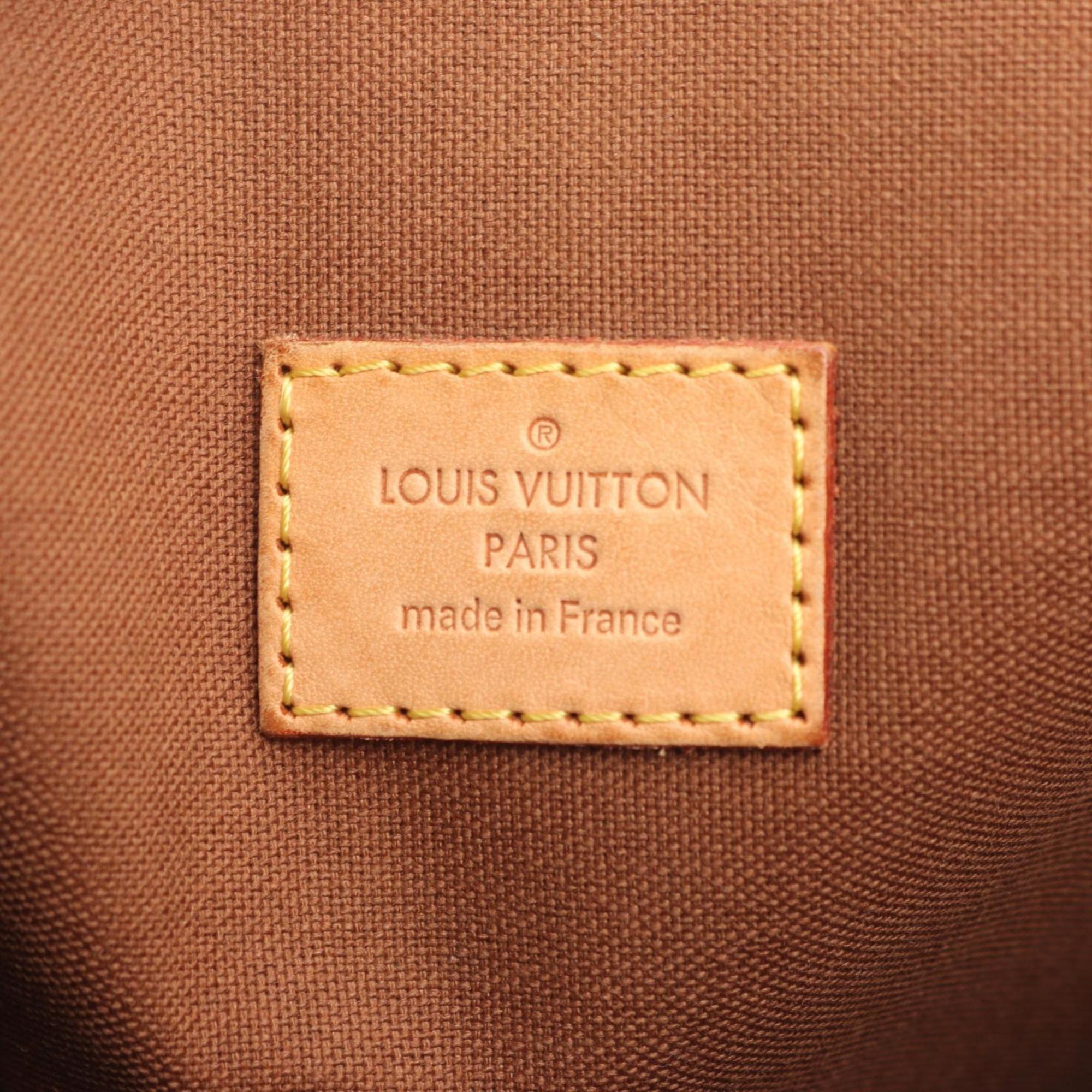 Louis Vuitton Brown Coated Canvas Leather Tote Bag (Pre-Owned)