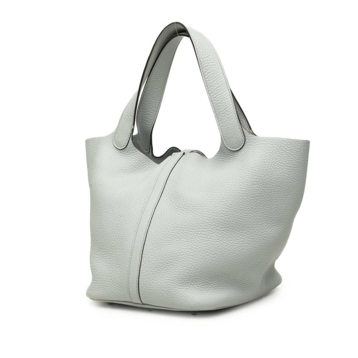 Hermes Blue Gray Gray Taurillon Clemence Leather Handbag (Pre-Owned)