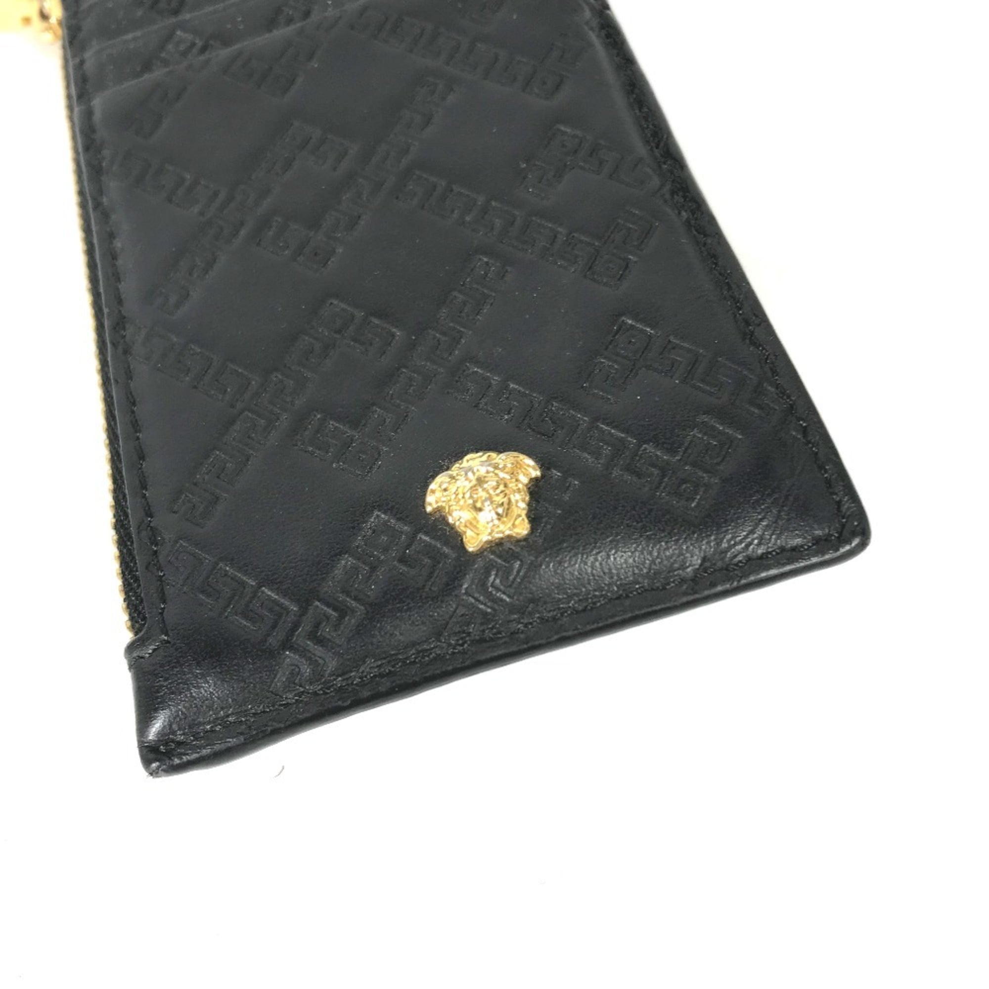 Versace Black Leather Long Wallet (Bi-Fold) (Pre-Owned)