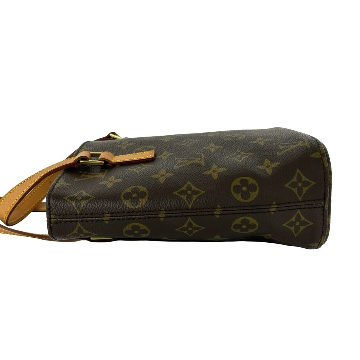 Louis Vuitton Brown Leather Pvc Handbag Tote Bag (Pre-Owned)