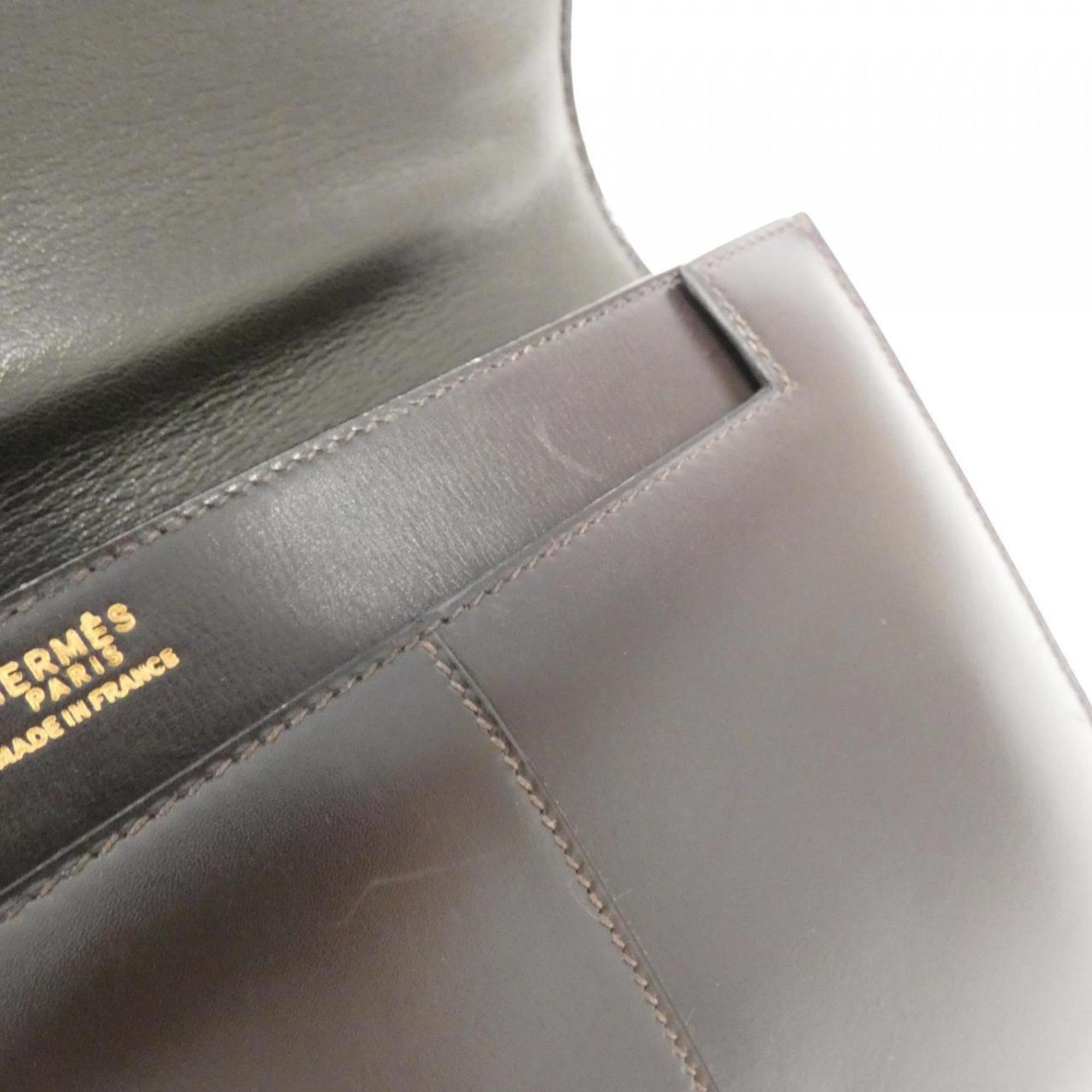 Hermes Ebene Box Calf Leather Shoulder Bag (Pre-Owned)