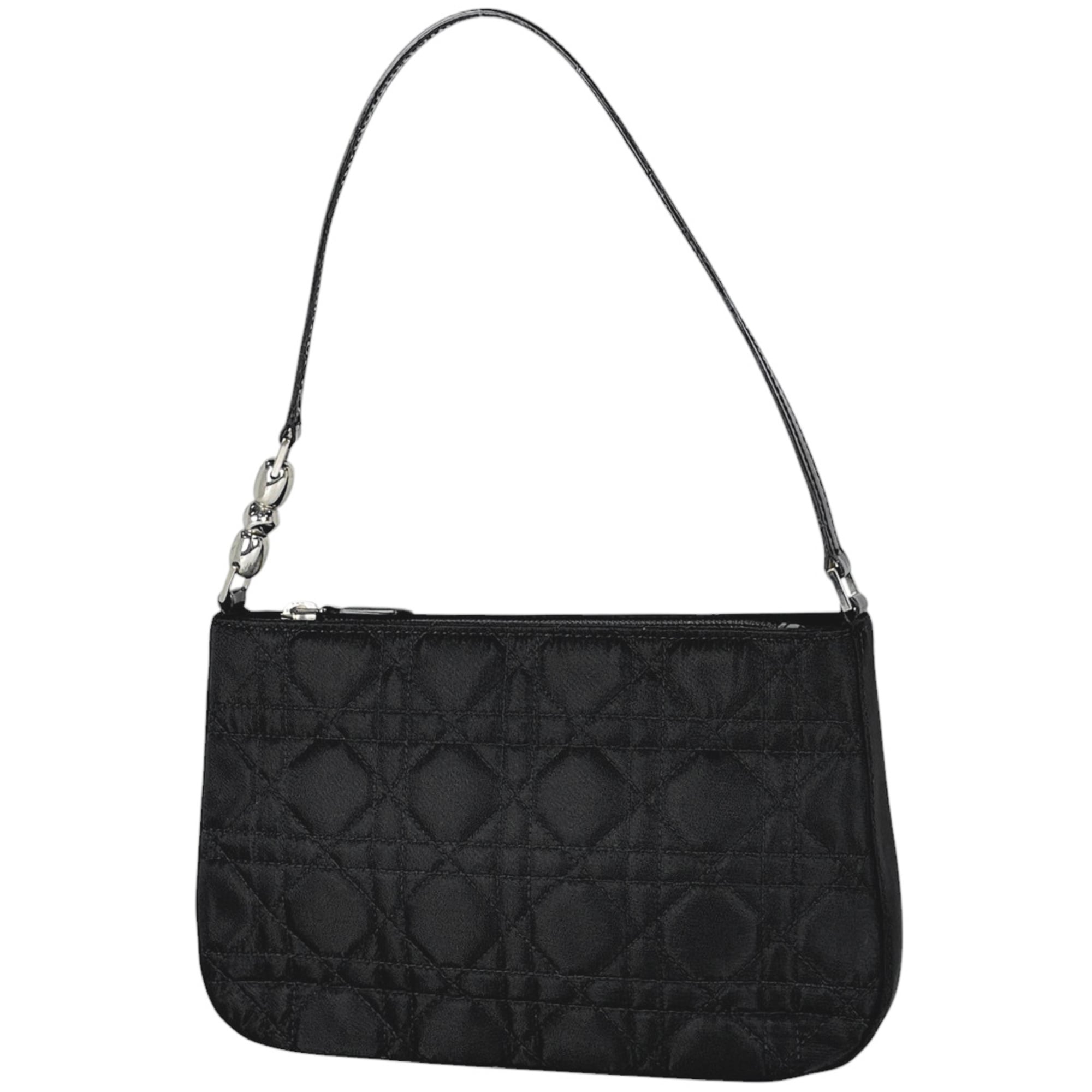 Christian Dior Black Nylon Leather Handbag Shoulder Bag (Pre-Owned)