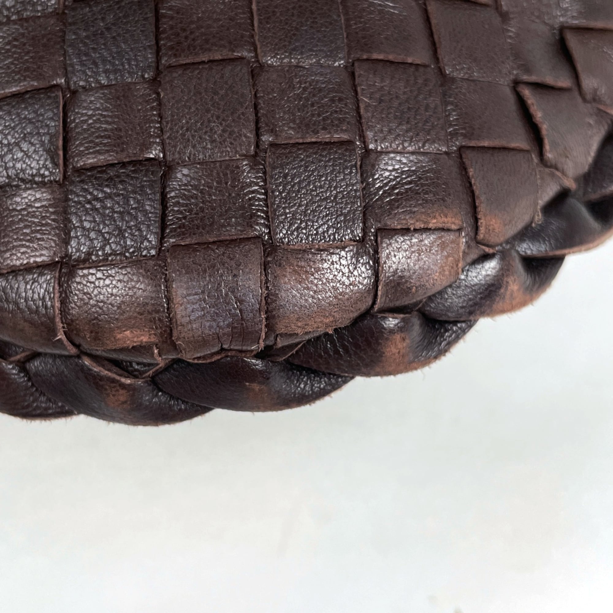 Bottega Veneta Intrecciato Brown Leather Handbag Shoulder Bag (Pre-Owned)