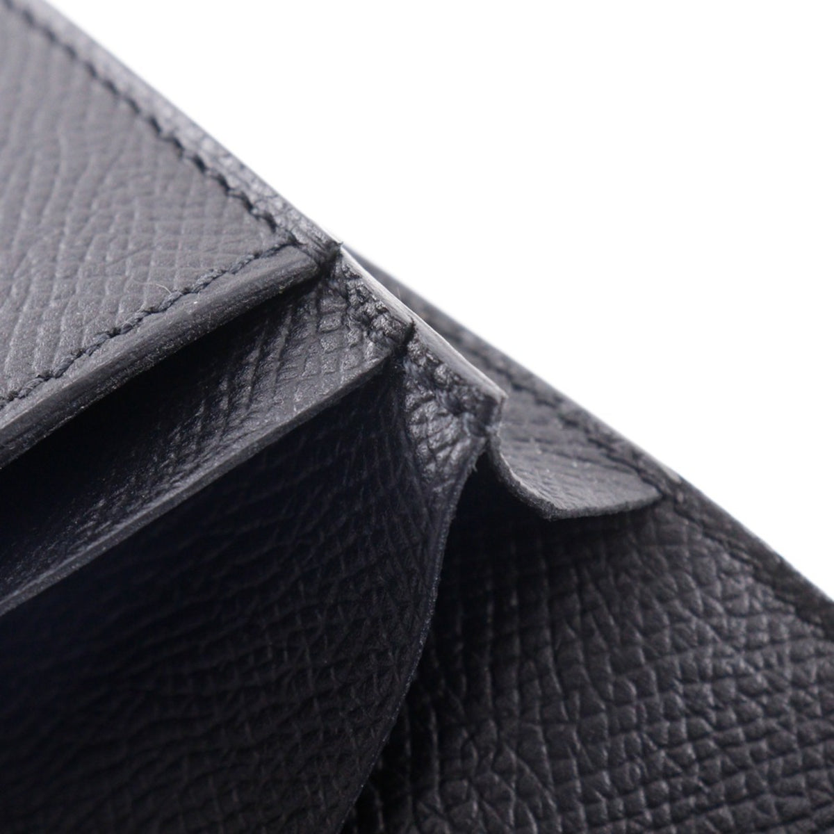 Hermes Black Epsom Leather Long Wallet (Bi-Fold) (Pre-Owned)