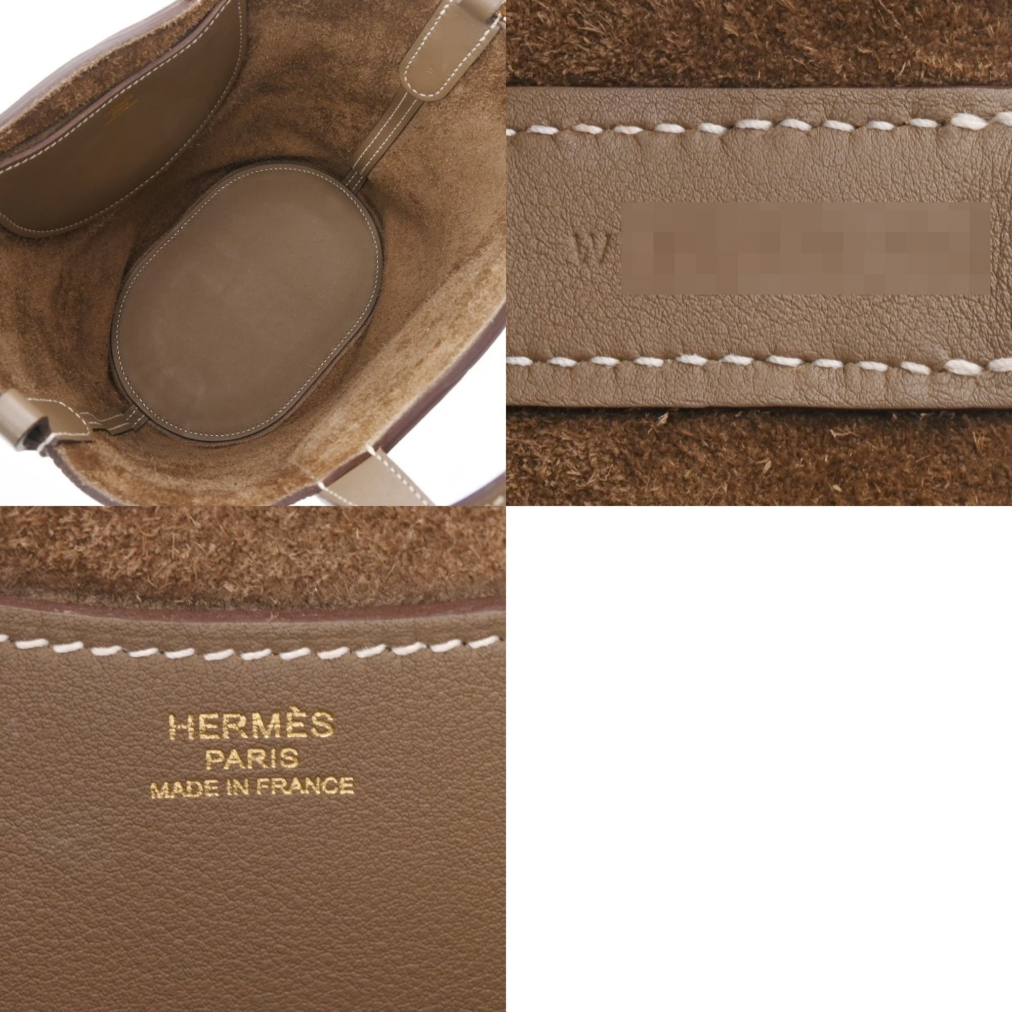Hermes Etoupe Gray Taurillon Clemence Leather Swift Leather Handbag (Pre-Owned)