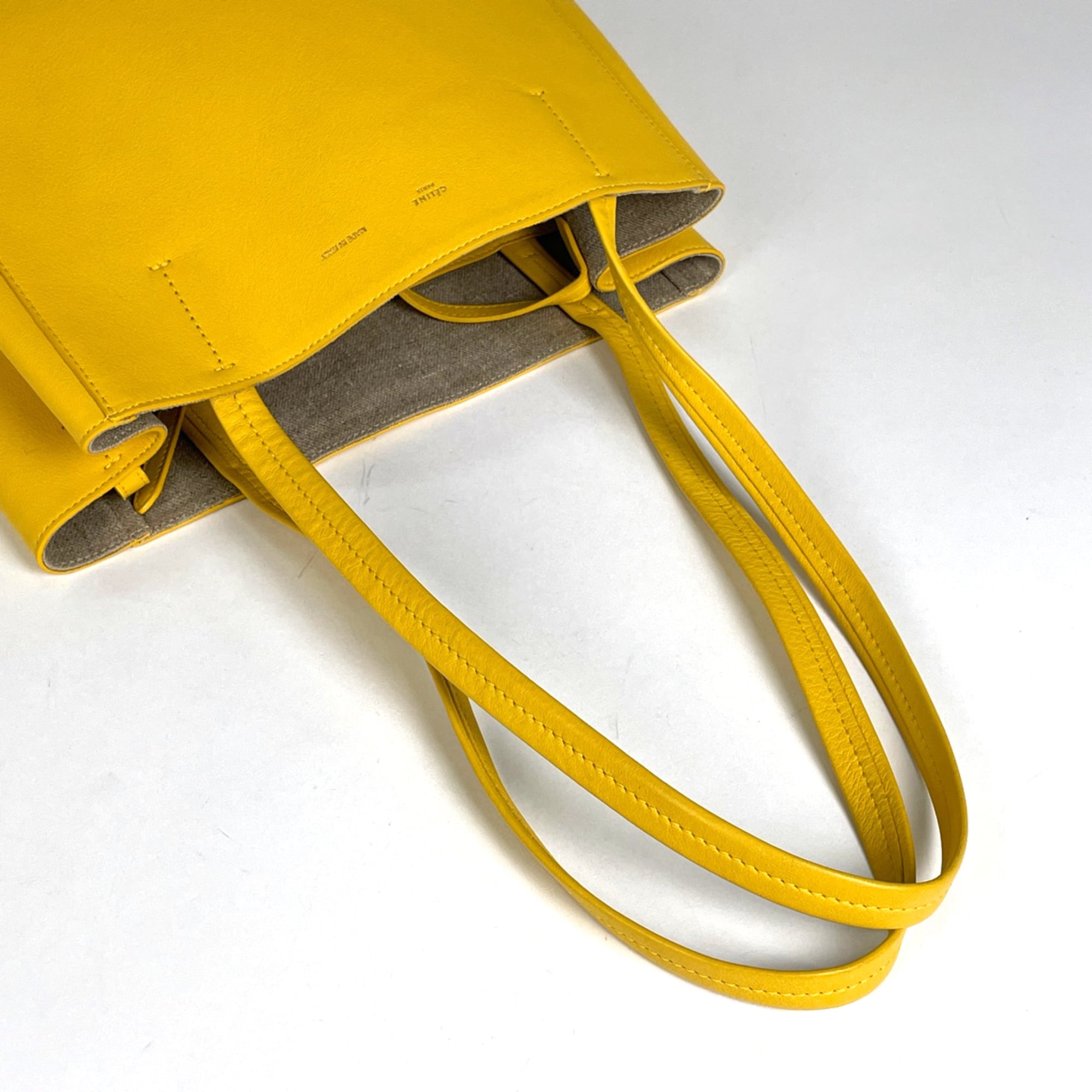 Celine Yellow Leather Shoulder Bag Tote Bag (Pre-Owned)
