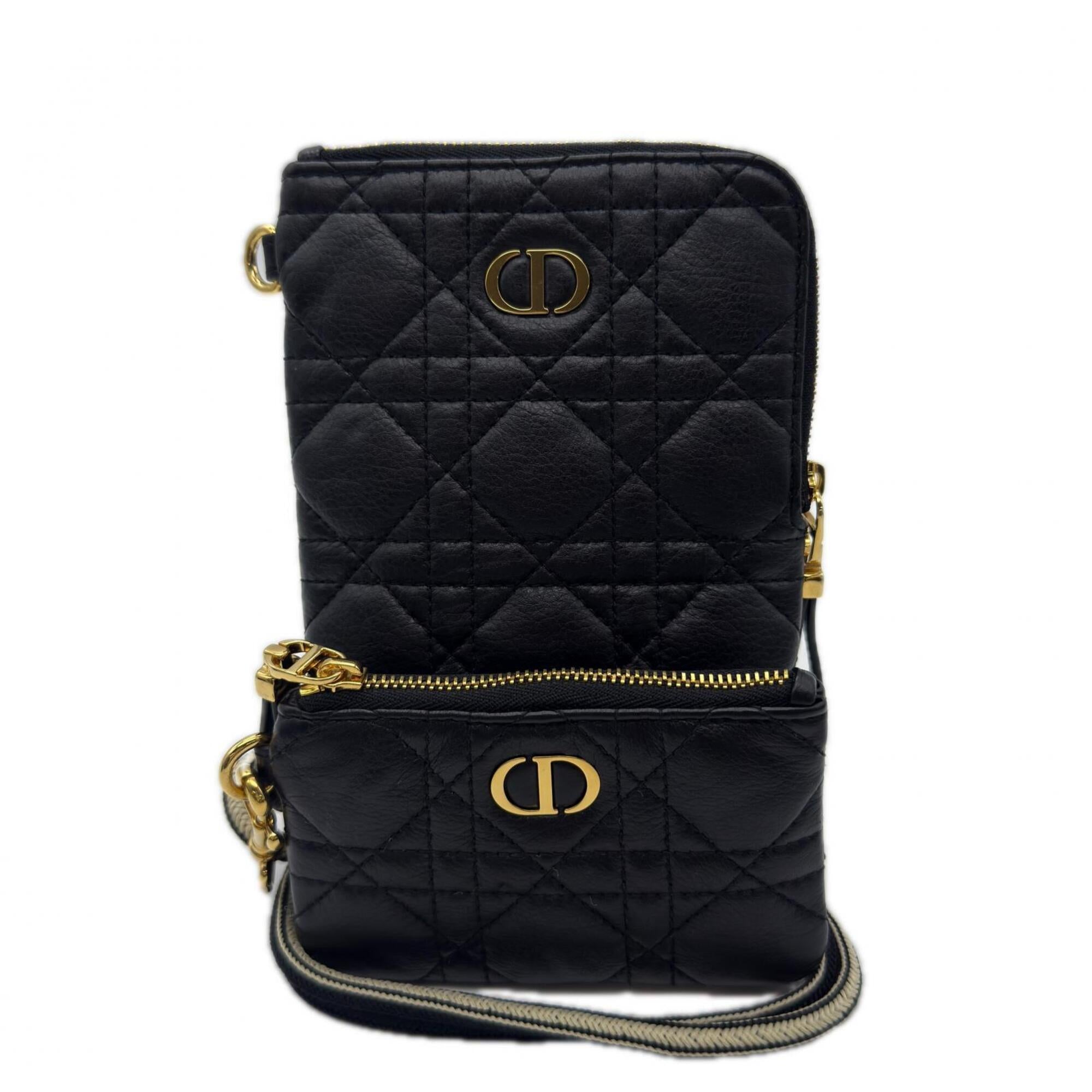 Christian Dior Black White Leather Shoulder Bag (Pre-Owned)