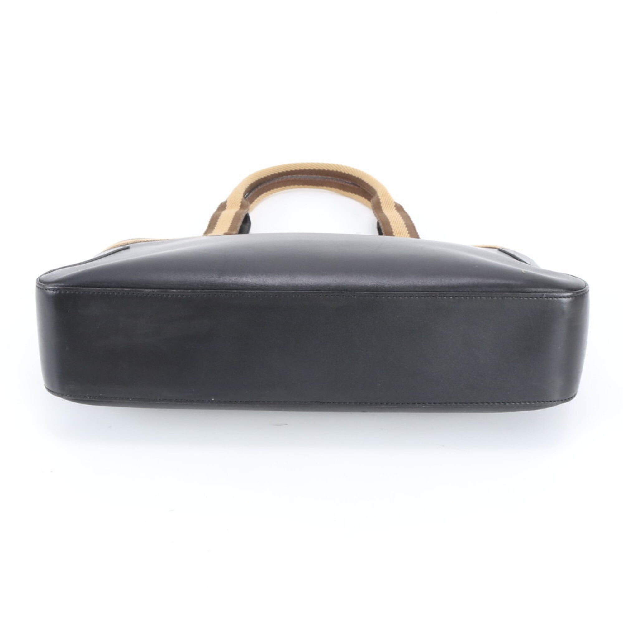 Gucci Black Brown Leather Handbag Tote Bag (Pre-Owned)