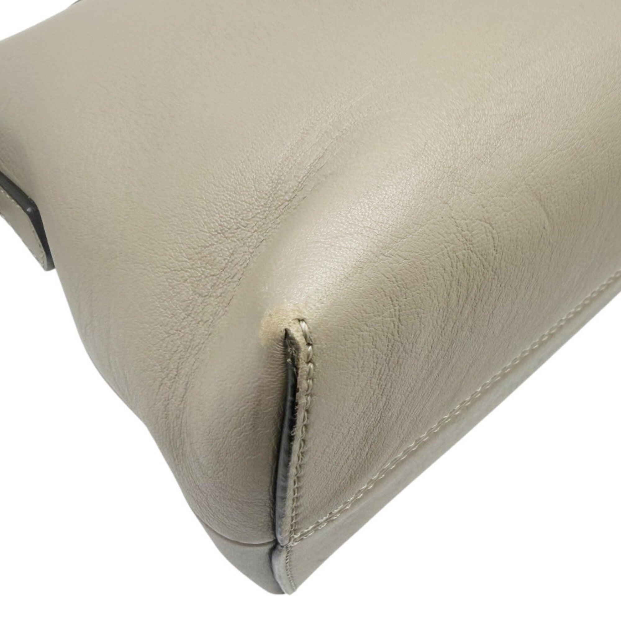 Fendi Grayish Leather Shoulder Bag (Pre-Owned)