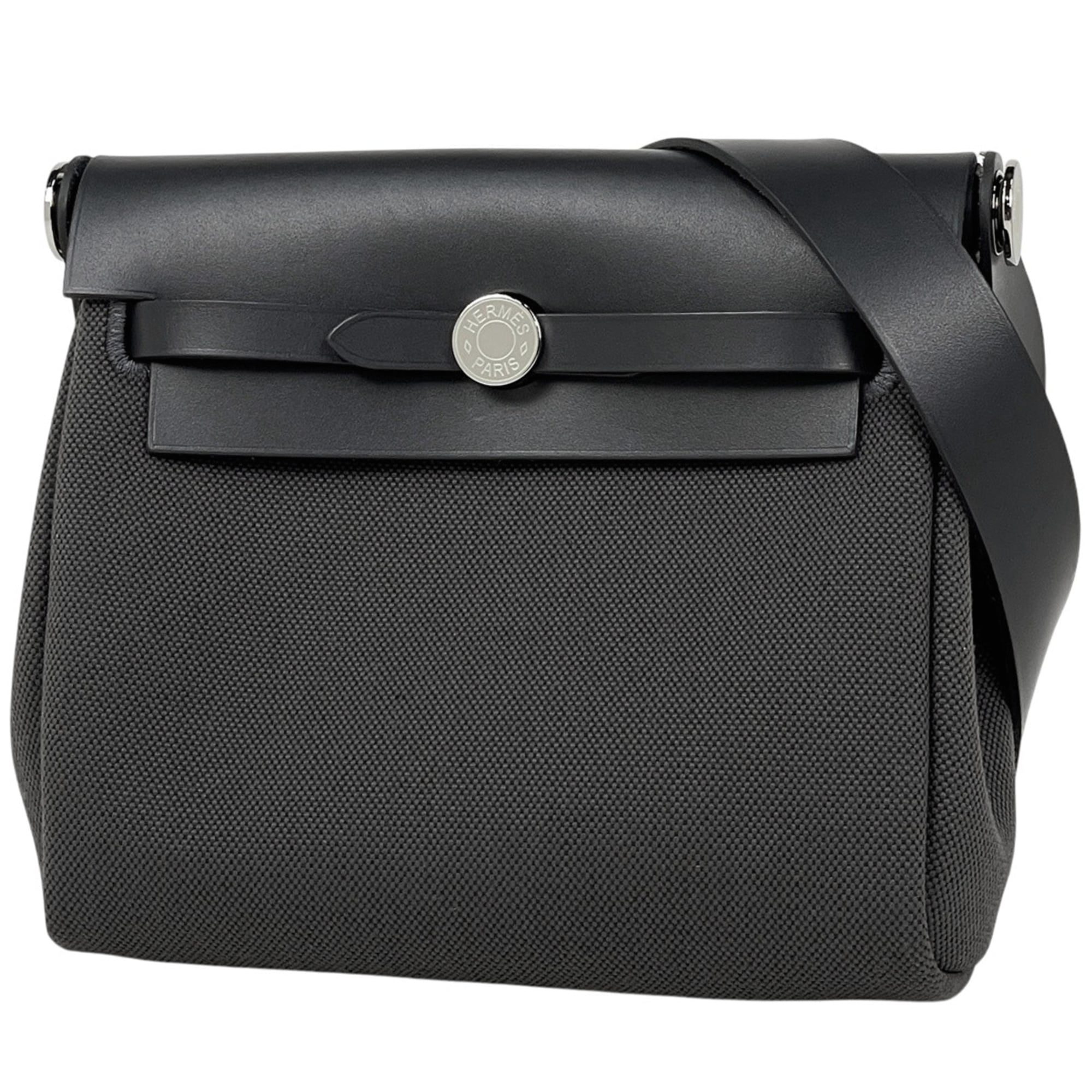 Hermes Gray Canvas Shoulder Bag (Pre-Owned)