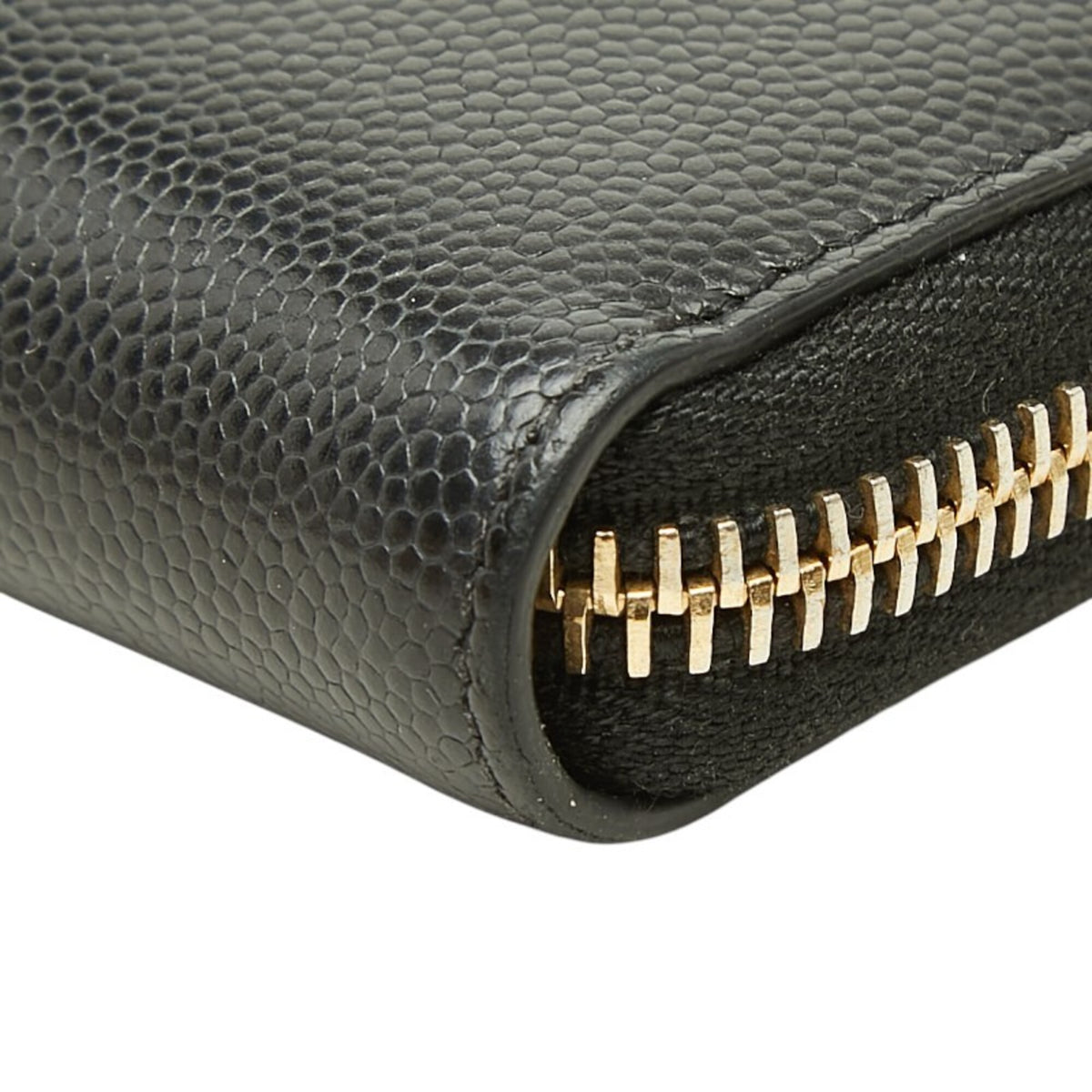 Saint Laurent Black Leather Long Wallet (Bi-Fold) (Pre-Owned)