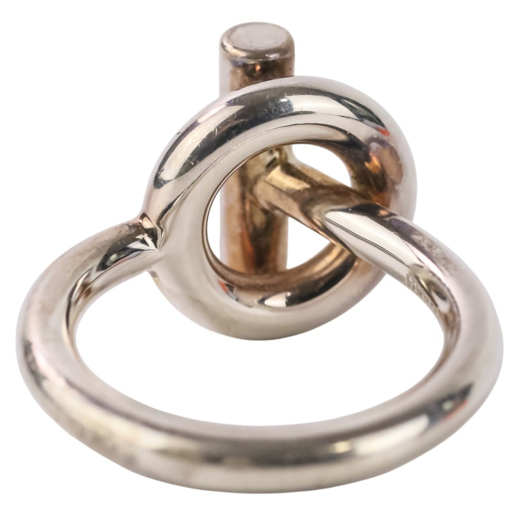 Hermes Silver Silver 925 Band Ring (Pre-Owned)