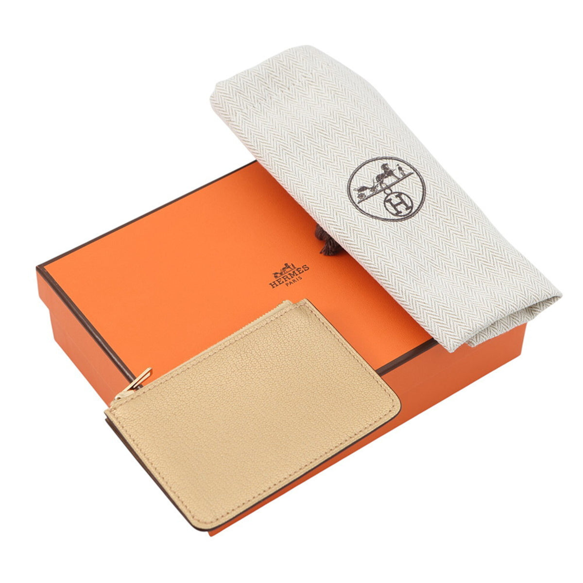 Hermes Champagne Chevre Leather Coin Purse/Coin Case (Pre-Owned)